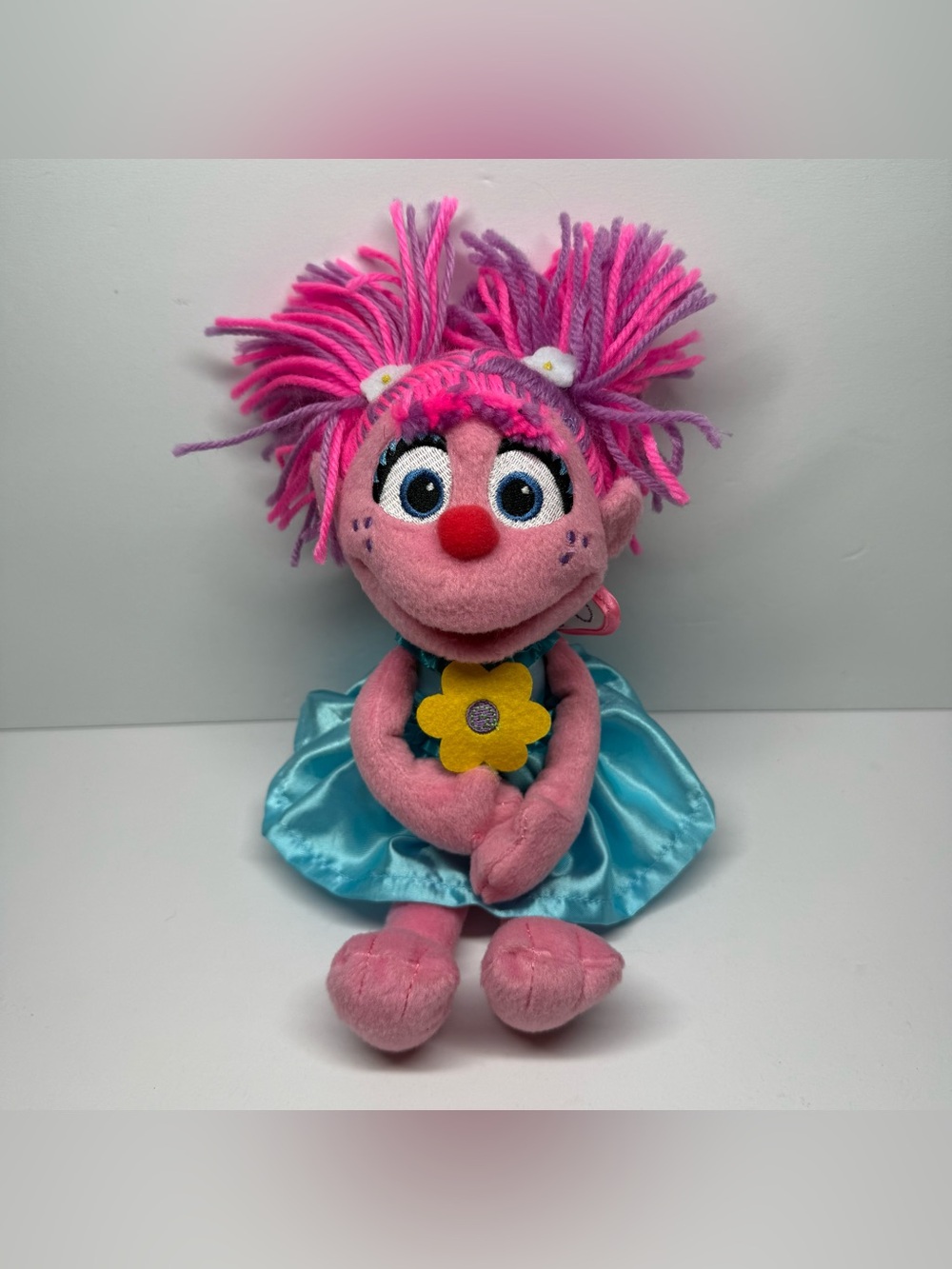 Sesame Street Abby Cadabby Plush GUND 2019 Pink Fairy Doll Blue Dress Wings 10”